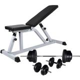 Exercise Benches & Racks on sale vidaXL Exercise Bench Set with Barbell and Dumbbells 60.5kg