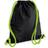 BagBase Icon Gymsac 2-pack - Black/Lime Green
