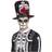Smiffys Day of the Dead Skull & Rose Top Hat Multi-Colour