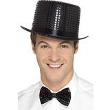 Headgear Fancy Dress Smiffys Sequin Top Hat Black
