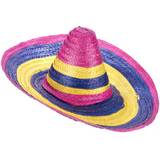 Smiffys Sombrero Hat Multi-coloured, Large Mexican Fancy Dress hat sombrero large mexican fancy dress straw coloured bandit