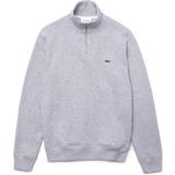 Sweaters Men's Clothing Lacoste Zippered Stand Up Collar Cotton Sweatshirt - Silver Chine