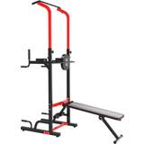 Exercise Racks Homcom Power Tower Station Pull Up Bar with Sit Up Bench