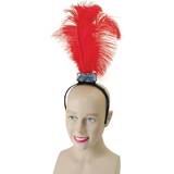 Bristol Novelties Flapper Headband with 3 Feathers Red