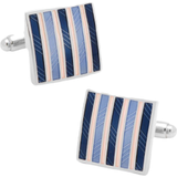 Cufflinks Cufflinks Inc Striped Square Cufflinks - Silver/Pink/Blue