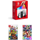 Nintendo switch oled Game Consoles Nintendo Switch OLED Model - White Super Mario 3D World + Bowser's Fury & Mario Kart 8