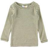 Joha Wool/Silk Blouse - Green Striped (16084-196-7088)