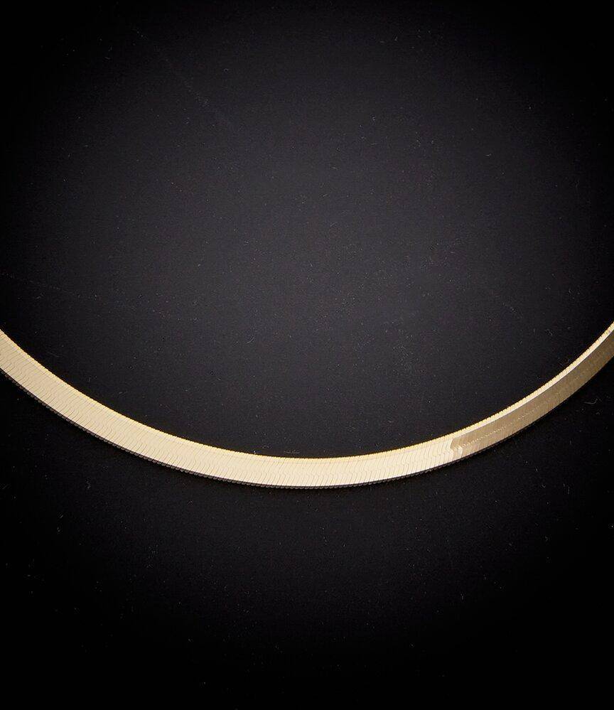 Italian Gold Herringbone Chain Necklace - Gold • Price