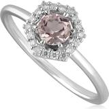 Gemondo Halo Ring - Silver/Pink/Diamonds