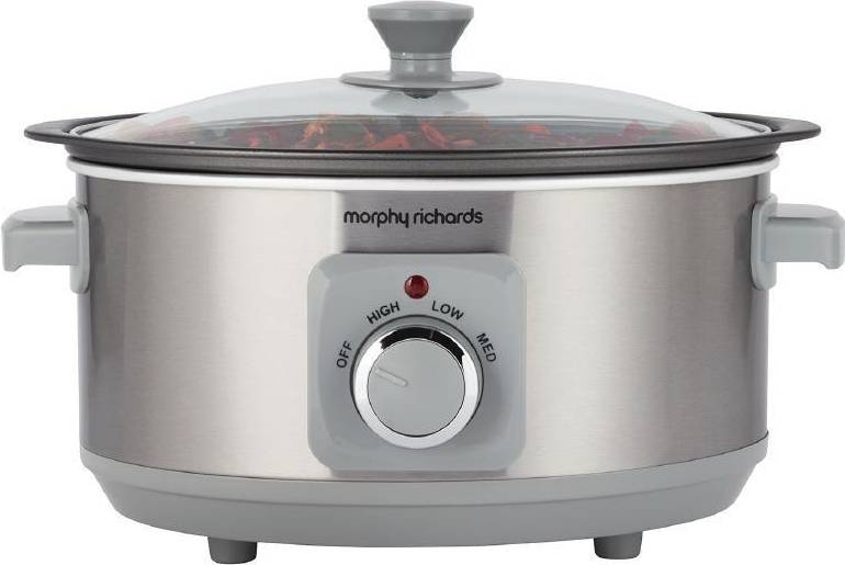 Morphy Richards OVALE Slow Cooker 3.5L 48710 Polished Stainless Steel SLOWCOOKER 