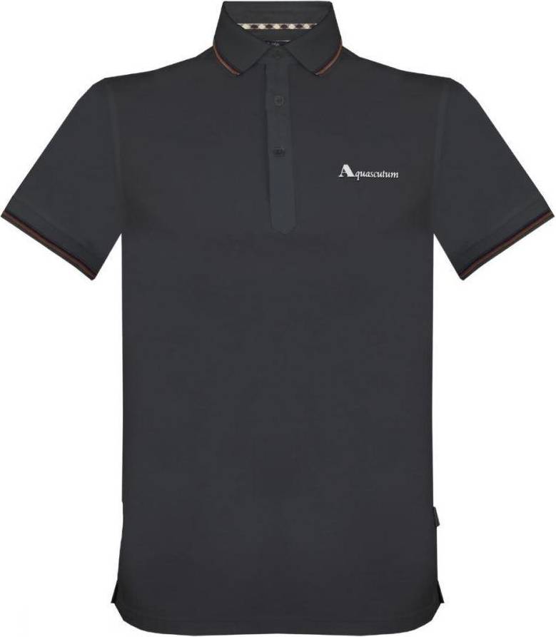 Aquascutum Brand Logo Polo Shirt - Black • Price