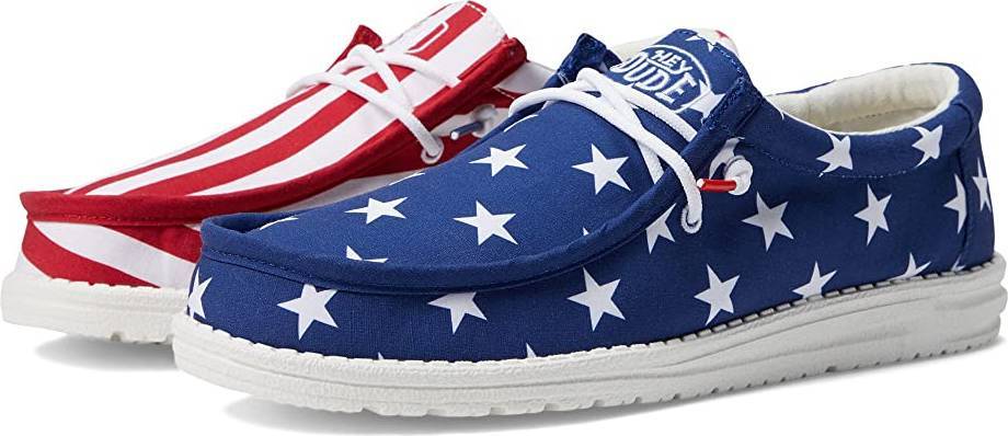Hey Dude Wally Patriotic Slip-On Casual Shoes American Flag Shoes Multi ...