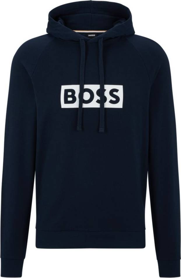 HUGO BOSS Logo Print Regular Fit Hooded Sweatshirt Dark Blue • Price