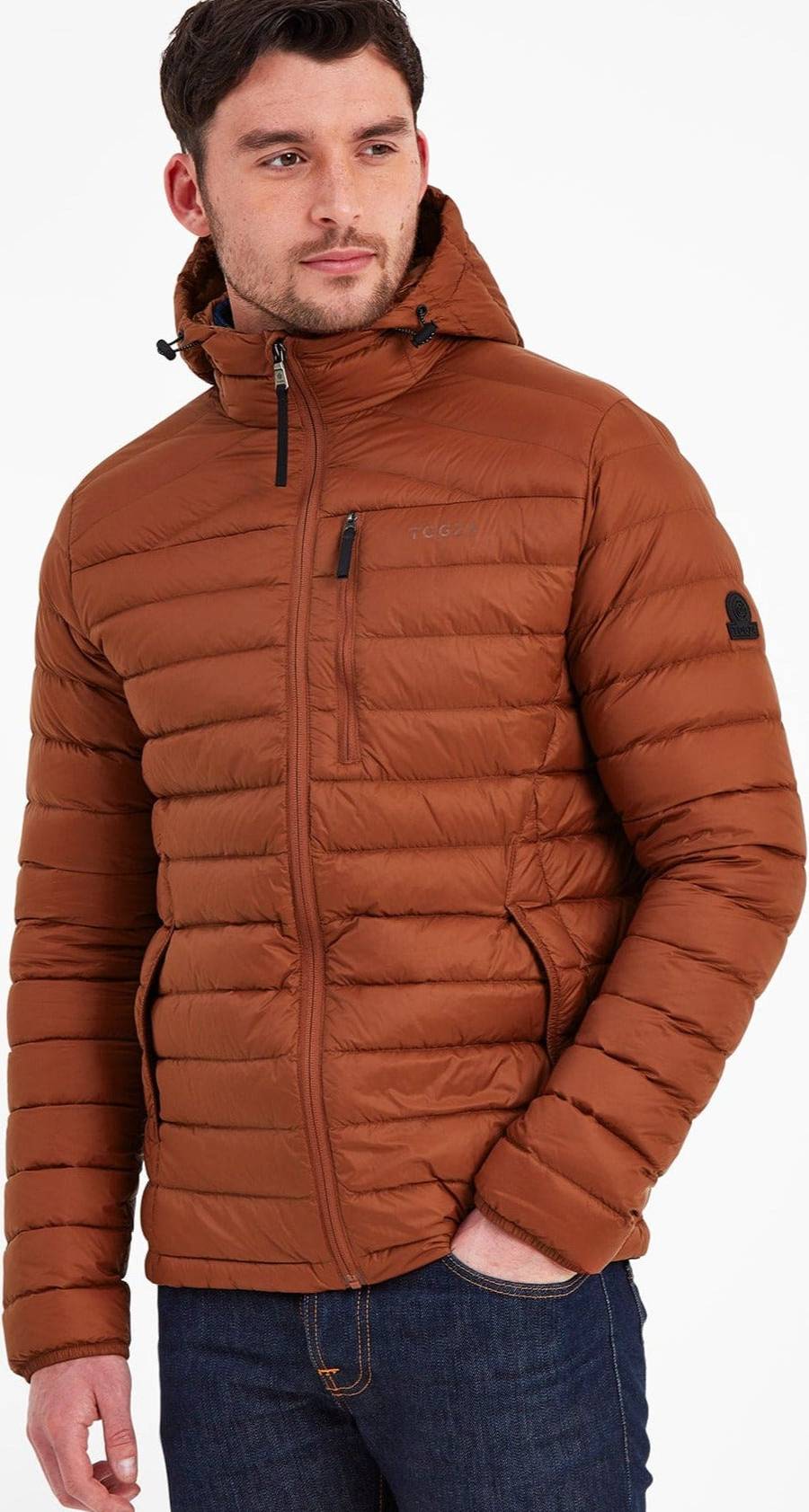 Tog24 Drax Mens Hooded Down Jacket Rust • Prices