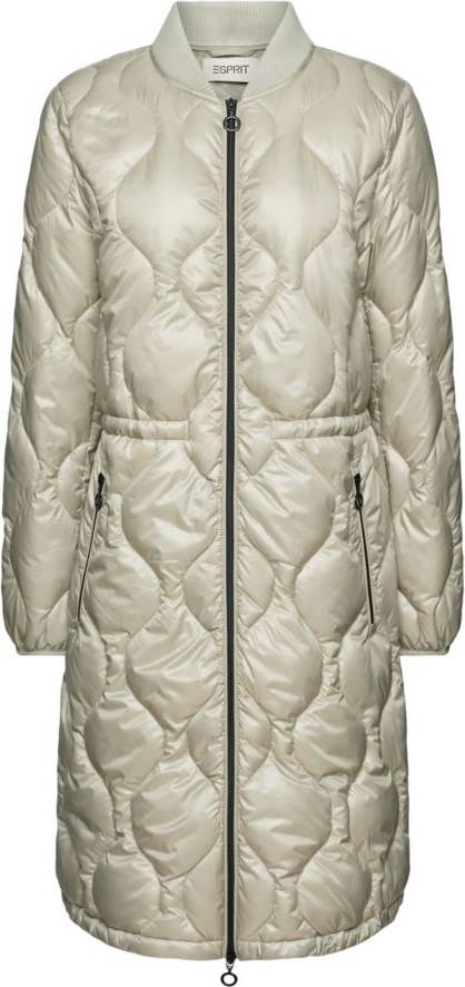 Esprit Quilted Coat with Rib Knit Collar - Dusty Green • Price