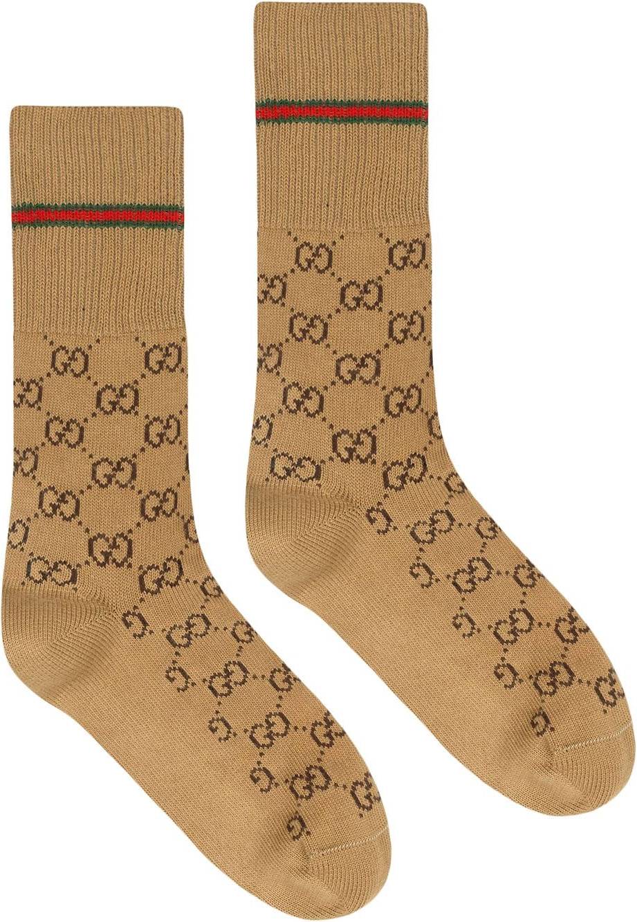 Gucci GG Web Socks - Camel/Brown • See best price
