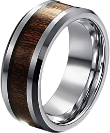 Unique Tungsten Ring - Silver/Brown • Find prices