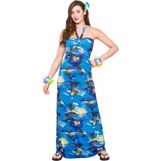 Wicked Costumes Hawaii Maxi Dress Blue Palm