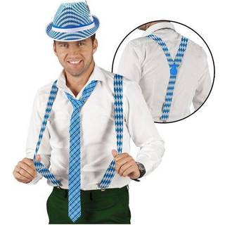Folat Oktoberfest Braces oktoberfest accessory braces bracessuspenders costume bavarian motif blue white belt fancy dress