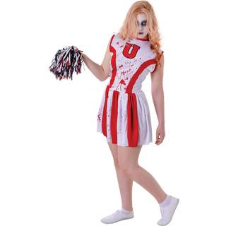 Bristol Novelty Youths Girls Bloody Cheerleader Costume (UK 6-10) (White/Red)