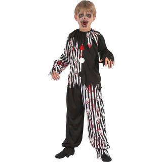 Bristol Novelty Childrens/Kids Halloween Harlequin Clown Costume (L) (Black/White/Red)