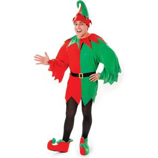Bristol Novelty Unisex Adults Elf Helper Costume (One Size) (Red/Green)