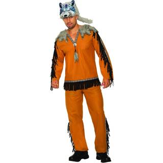 Bristol Novelty Unisex Adults Wolf Spirit Costume And Mask (42in chest) (Orange/Black/Grey/Blue)
