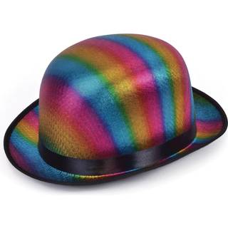 Bristol Novelty Unisex Adults Metallic Rainbow Bowler Hat (One Size) (Multicoloured)