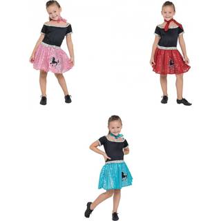 Bristol Novelty Childrens/Girls Rock N Roll Sequin Dress (S) (Red/Black)
