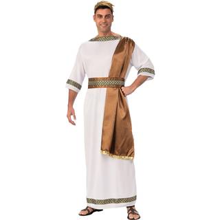Bristol Novelty Mens Greek God Costume (XL) (White/Brown/Gold)