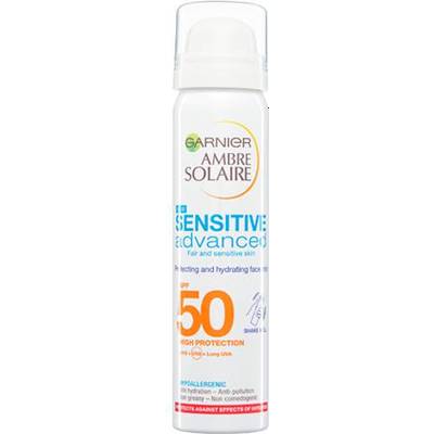 Garnier Ambre Solaire Sensitive Advanced Hydrating Face Sun Cream Mist SPF50 75ml