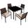 tectake Garden furniture set Meran 4+1 Dining Group, 1 Table inkcl. 4 Chairs
