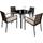 tectake Garden furniture set Meran 4+1 Dining Group, 1 Table inkcl. 4 Chairs