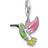Thomas Sabo Colourful Hummingbird Charm Pendant - Silver/Multicolour