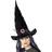 Smiffys Witch Hat Black with Purple Belt