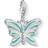 Thomas Sabo Charm Club Butterfly Charm Pendant - Silver/White/Turquoise