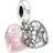 Pandora Love Makes a Family Pendant Charm - Silver/Pink/Transparent