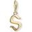 Thomas Sabo Charm Club Letter S Charm Pendant - Gold/White