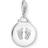Thomas Sabo Charm Club Disc Baby Footprint Charm Pendant - Silver/White
