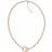 Tommy Hilfiger Double Open Circle Necklace - Rose Gold/White