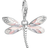 Thomas Sabo Charm Club Dragonfly Charm Pendant - Silver/Pink/Beige/White