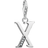 Thomas Sabo Charm Club Letter X Charm Pendant - Silver/white