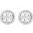 Tory Burch Logo Circle-Stud Earrings - Silver/Transparent