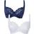 Pretty Secrets Laura Full Cup Wired Bra 2-pack - Navy/White