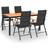 vidaXL 3060078 Patio Dining Set, 1 Table incl. 4 Chairs