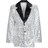 Widmann Sequin Jacket Silver with Black Collar