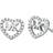 Michael Kors Precious Pavé Heart Logo Earrings - Silver/Transparent