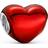 Pandora Metallic Heart Charm - Silver/Red