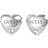 Guess Lovers Hearts Earrings - Silver/Transparent