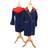 A&R Towels Kid's Hooded Bathrobe - French Navy/Fire Red